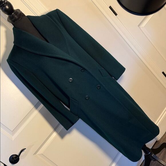 Elegant Dark Green Women's Coat sz 8 double breasted - Picture 1 of 10